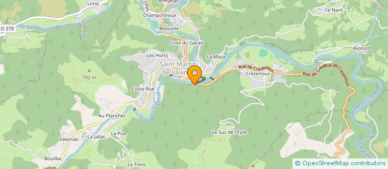 localisation de l'entreprise AMBULANCES DE L EYRIEUX à SAINT-MARTIN-DE-VALAMAS