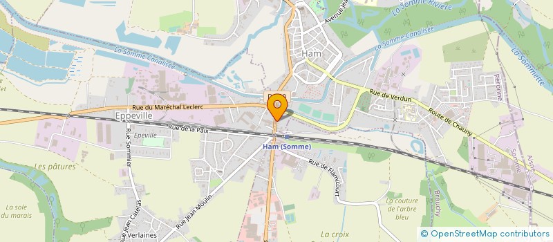 localisation de l'entreprise AMBULANCES DES HAUTS DE FRANCE SA à HAM