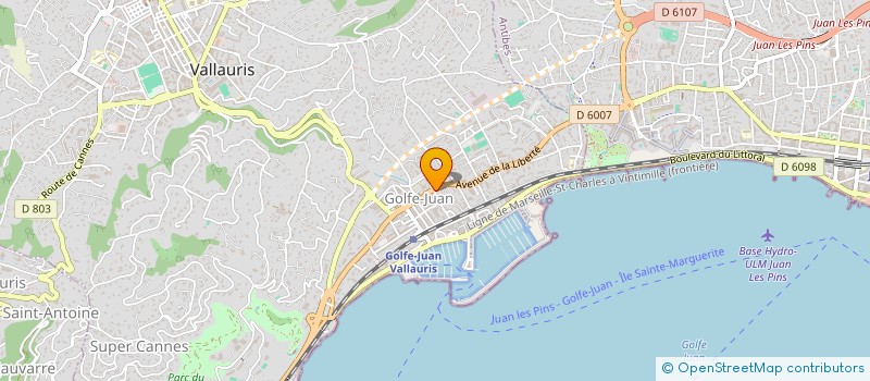 localisation de l'entreprise AMBULANCES GOLFE FONTONNE à VALLAURIS