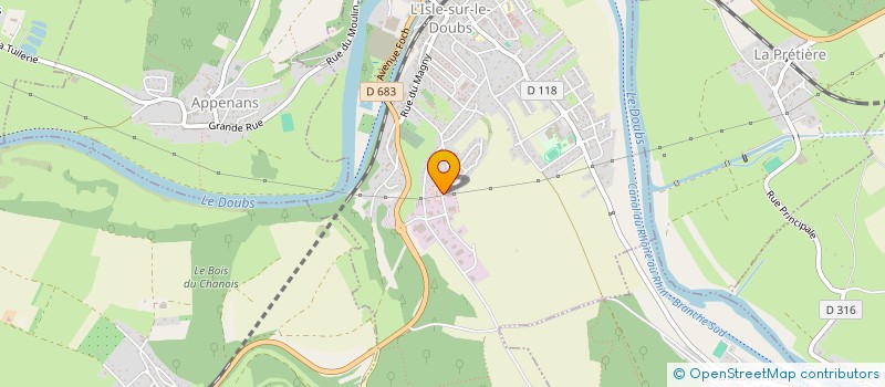 localisation de l'entreprise AMBULANCES L'ISLE 25 & BAUMOISES  L'ISLE-SUR-LE-DOUBS