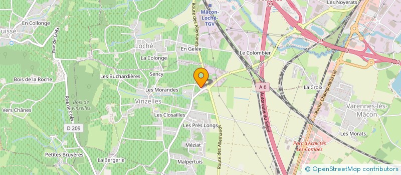 localisation de l'entreprise AMBULANCES MACON SUD à VINZELLES