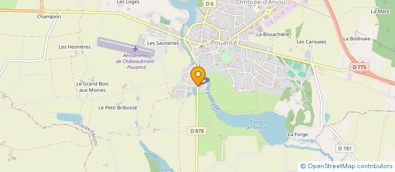 localisation de l'entreprise AMBULANCES MARCHE ANJOU BRETAGNE à OMBREE D'ANJOU