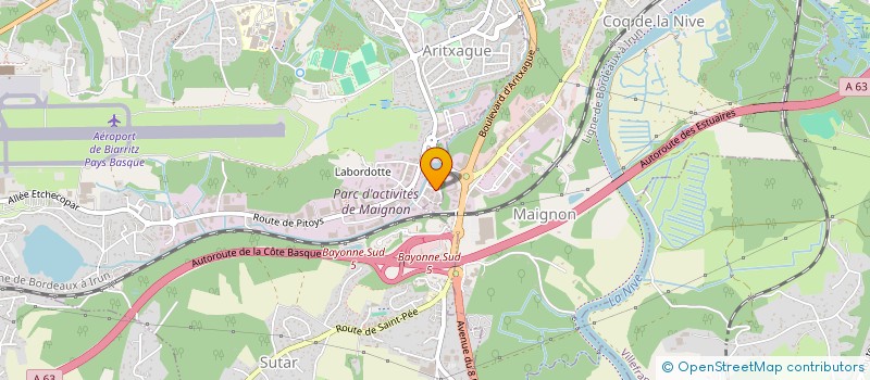 localisation de l'entreprise AMBULANCES OXYGENE à ANGLET