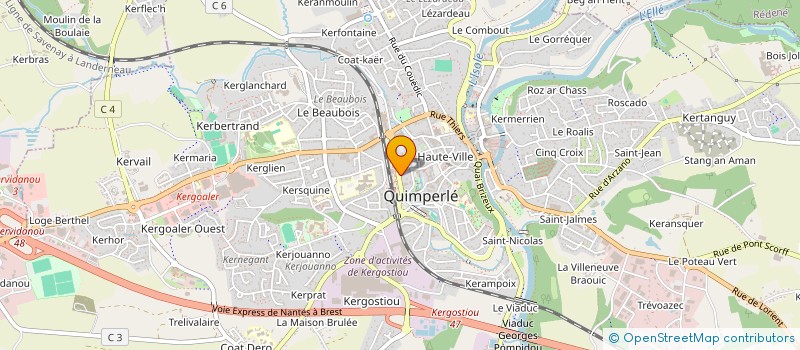localisation de l'entreprise AMBULANCES SUD BRETAGNE à QUIMPERLE