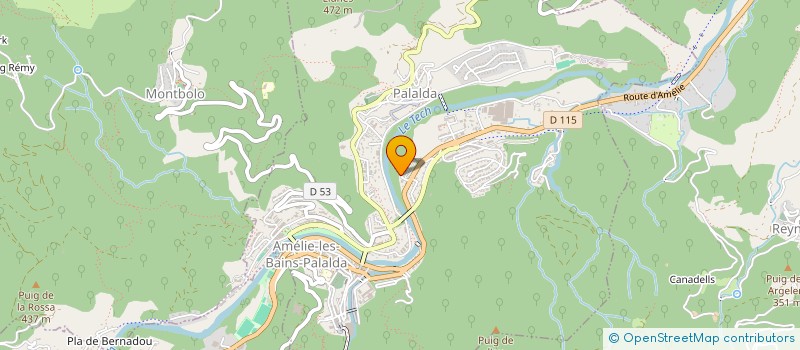 localisation de l'entreprise AMELIA CAMPING  AMELIE-LES-BAINS-PALALDA