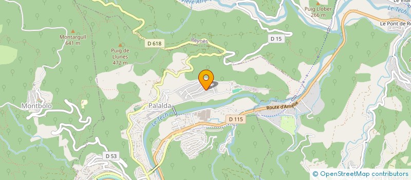 localisation de l'entreprise AMELIE-PALALDA SARDANES  AMELIE-LES-BAINS-PALALDA