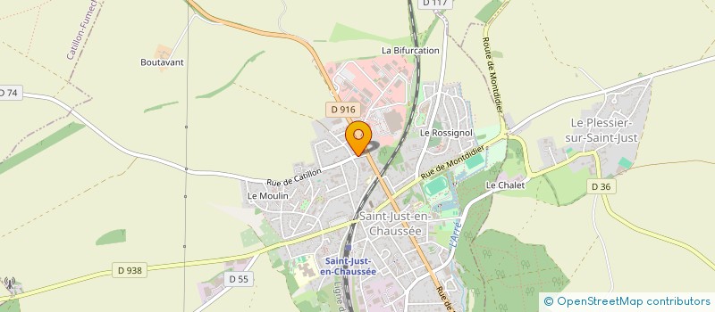 localisation de l'entreprise AMENAGEMENT-ENVIRONNEMENT-TOPOGRAPHIE à SAINT-JUST-EN-CHAUSSEE