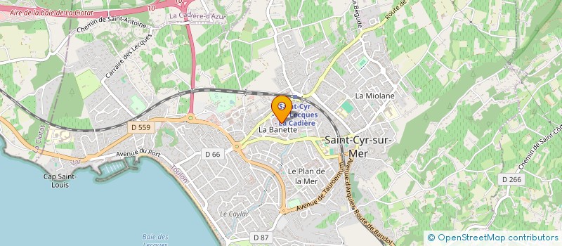 localisation de l'entreprise AMENAGEMENTS ET SERVICES BOIS ET JARDINS à SAINT-CYR-SUR-MER