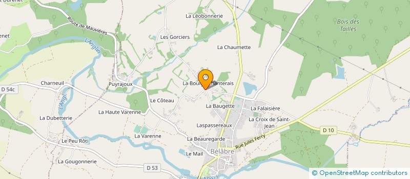 localisation de l'entreprise AMG à BELABRE
