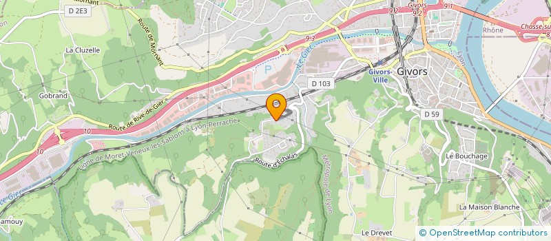 localisation de l'entreprise AMICALE ANCIENS STADE OLYPIQUE GIVORS RUGBY  GIVORS