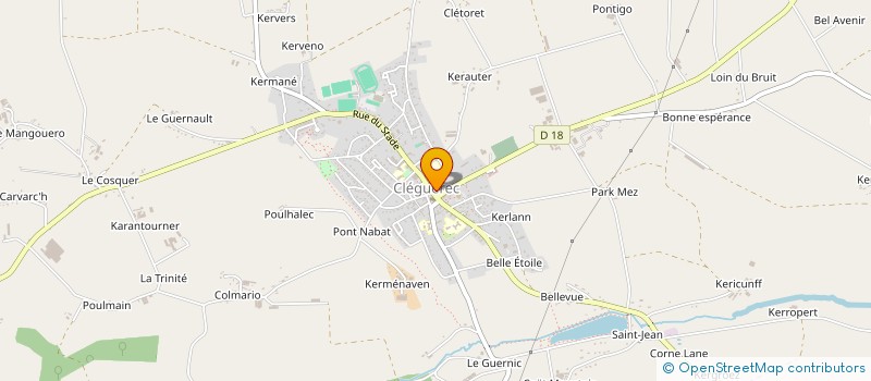 localisation de l'entreprise AMICALE AUTONOME DES AGENTS ET RETRAITES COMMUNAUX DE CLEGUEREC  CLEGUEREC