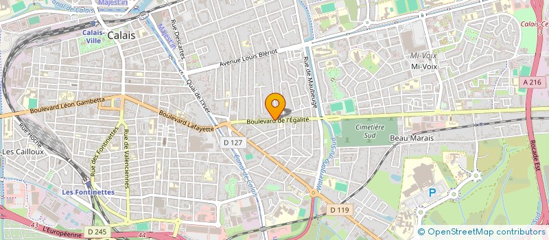 localisation de l'entreprise AMICALE BALZAC FOYER DES JEUNES ET D'EDUCATION POPULAIRE  CALAIS