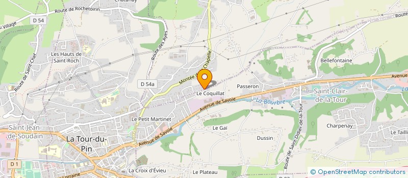 localisation de l'entreprise AMICALE BOULE DE ST CLAIR DE LA TOUR  LA CHAPELLE-DE-LA-TOUR