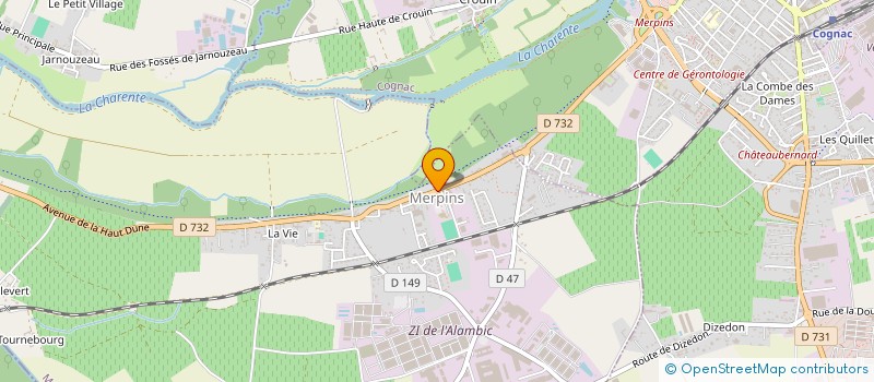 localisation de l'entreprise AMICALE BOULISTE DE MERPINS  MERPINS