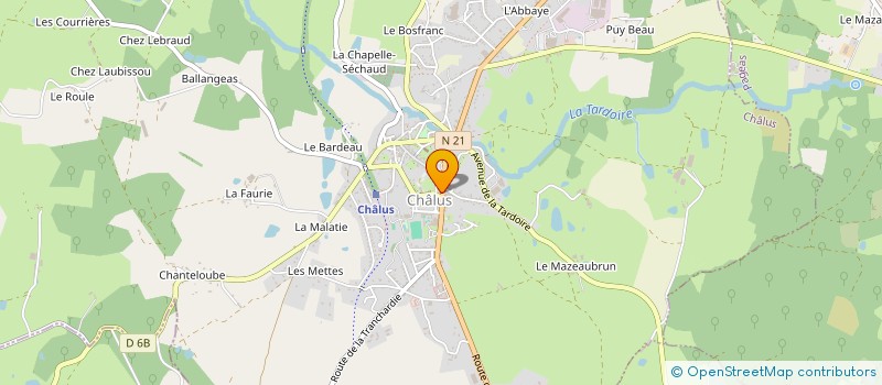 localisation de l'entreprise AMICALE BOULISTE DES FEUILLARDIERS (A.B.F.) à CHALUS