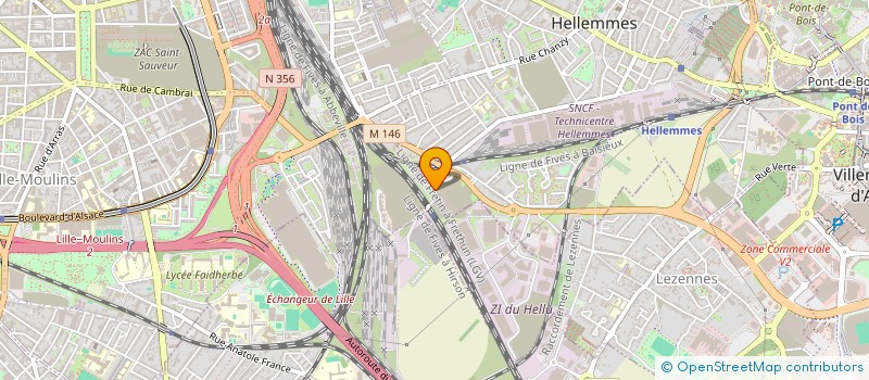 localisation de l'entreprise AMICALE CENTRE HELLEMMES VOLLEY BALL  LILLE