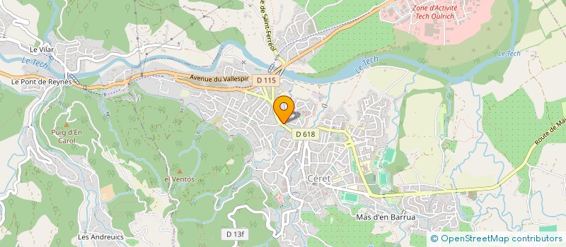 localisation de l'entreprise AMICALE CERETANE DE PEINTURE  CERET