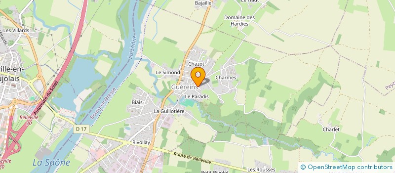 localisation de l'entreprise AMICALE CLASSE EN 9 DE GUEREINS  GENOUILLEUX  GUEREINS