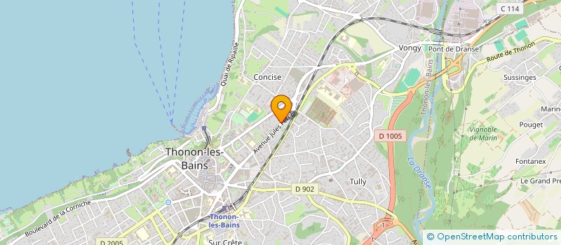 localisation de l'entreprise AMICALE CYCLISTE D ALLINGES à THONON-LES-BAINS