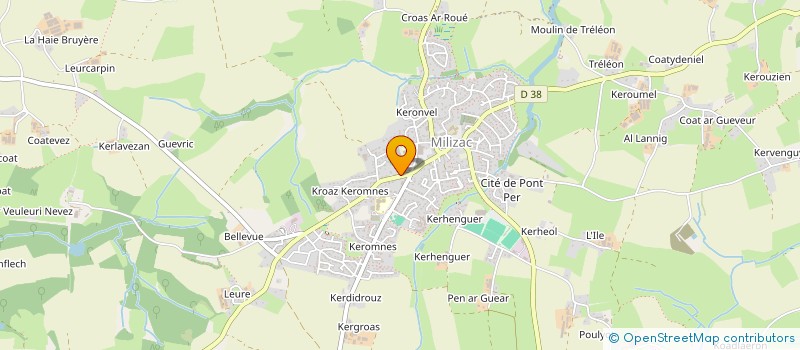 localisation de l'entreprise AMICALE CYCLISTE MILIZAC  MILIZAC-GUIPRONVEL