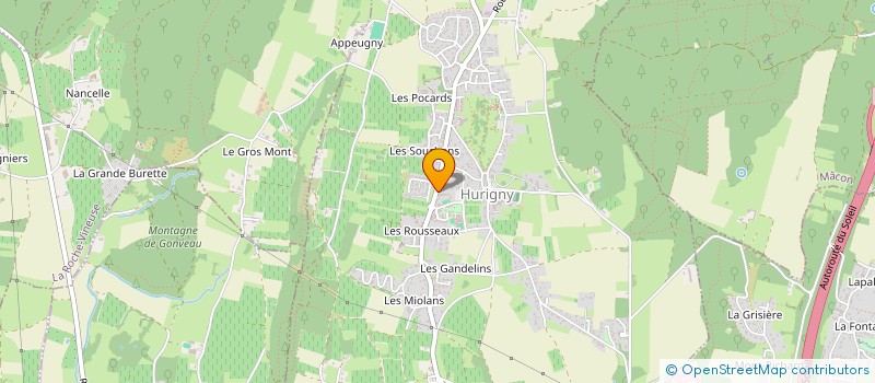 localisation de l'entreprise AMICALE DE LA BOULE LYONNAISE D'HURIGNY  HURIGNY