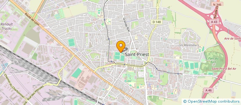 localisation de l'entreprise AMICALE DE LA PETANQUE DU CENTRE DE ST PRIEST  SAINT-PRIEST
