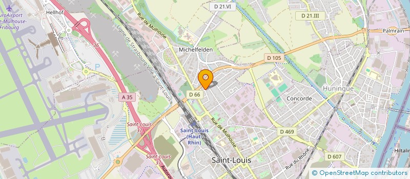 localisation de l'entreprise AMICALE DE LA POLICE DE L'AIR ET DES FRONTIERES DU HAUT-RHIN à SAINT-LOUIS