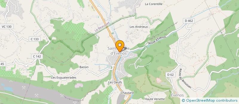 localisation de l'entreprise AMICALE DE LA RESERVE COMMUNALE DE SECURITE CIVILE ET DU COMITE COMMUNAL FEUX DE FORETS DE EVENOS (AMICALE RCSC-CCFF EVE  EVENOS