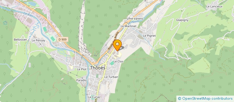 localisation de l'entreprise AMICALE DES ANCIENS DU COLLEGE ET LYCEE SAINT JOSEPH DE THONES  THONES