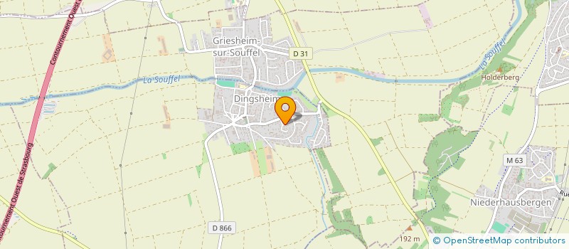 localisation de l'entreprise AMICALE DES BENEVOLES DE LA BIBLIOTHEQUE INTERCOMMUNALE DINGSHEIM-GRIESHEIM  DINGSHEIM