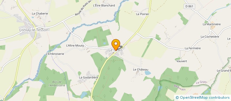 localisation de l'entreprise AMICALE DES CHASSEURS DU GRAIS ET DE LONLAY LE TESSON à LE GRAIS