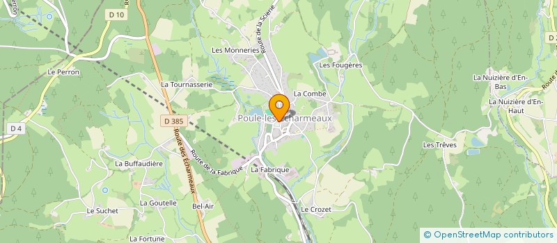 localisation de l'entreprise AMICALE DES CLASSES EN 6 DE POULE LES ECHARMEAUX  POULE-LES-ECHARMEAUX