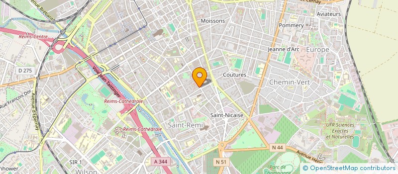 localisation de l'entreprise AMICALE DES DONNEURS DE SANG  REIMS