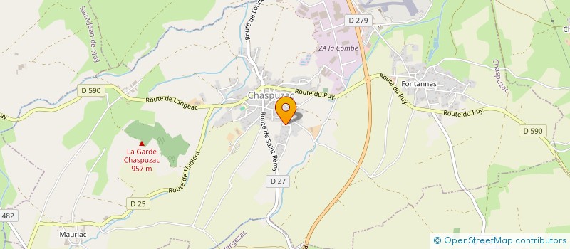 localisation de l'entreprise AMICALE DES DONNEURS DE SANG BENEVOLES DE CHASPUZAC  CHASPUZAC