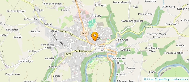 localisation de l'entreprise AMICALE DES DONNEURS DE SANG BENEVOLES DE LA REGION DE CHATEAUNEUF DU FAOU à CHATEAUNEUF-DU-FAOU