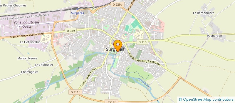 localisation de l'entreprise AMICALE DES DONNEURS DE SANG BENEVOLES DE SURGERES  SURGERES