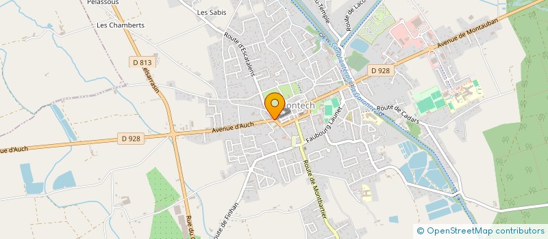 localisation de l'entreprise AMICALE DES JOUEURS DES COQUELICOTS MONTECHOIS - SECTION RUGBY  MONTECH