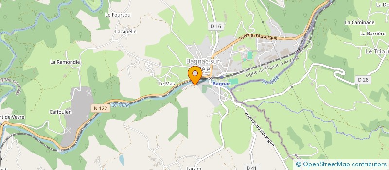 localisation de l'entreprise AMICALE DES JOUEURS DU RUGBY CLUB BAGNACOIS à BAGNAC-SUR-CELE