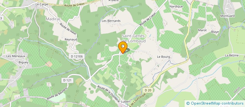 localisation de l'entreprise AMICALE DES PARENTS D ELEVES DU RPI DE MADIRAC ST GENES HAUX  SAINT-GENES-DE-LOMBAUD