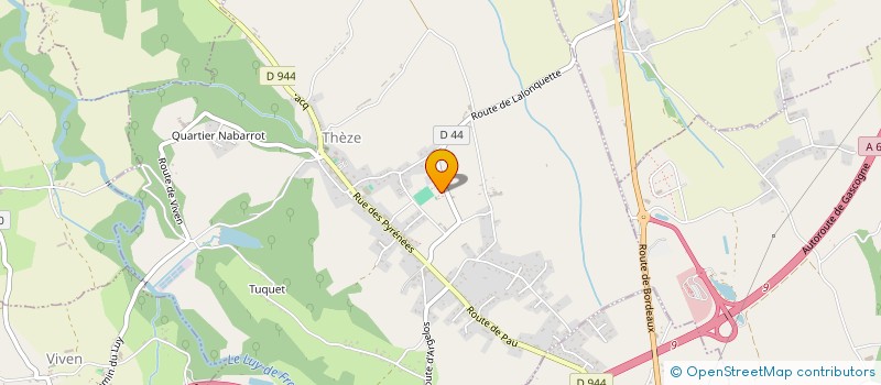 localisation de l'entreprise AMICALE DES PARENTS DE L'ECOLE DE RUGBY DE L'ENTENTE DES PORTES DU BEARN (APER-EPB)  THEZE