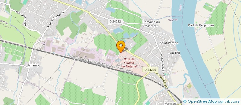 localisation de l'entreprise AMICALE DES PERSONNELS DE L'ETABLISSEMENT CORVEE DU 3EME REGIMENT DU MATERIEL DETACHEMENT DE VAYRES  VAYRES