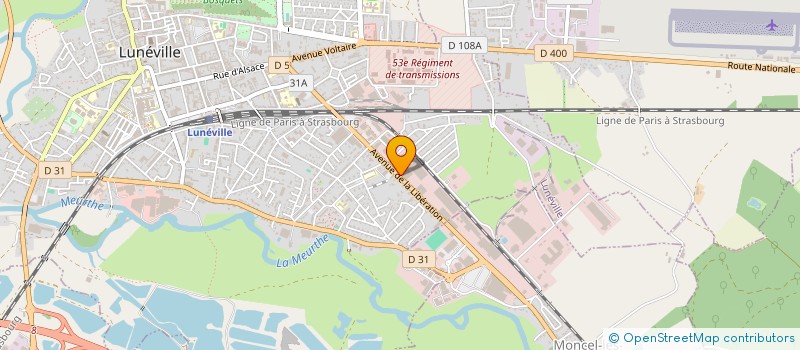 localisation de l'entreprise AMICALE DES PERSONNELS DE LA COMMUNAUTE DE COMMUNES DU TERRITOIRE DE LUNEVILLE A BACCARAT  LUNEVILLE