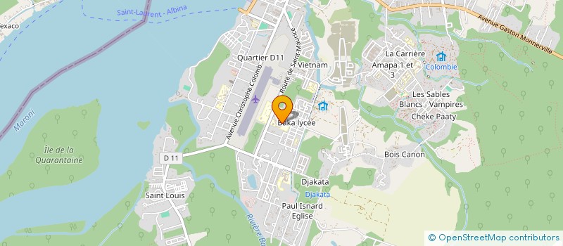 localisation de l'entreprise AMICALE DES PERSONNELS DU LYCEE BERTENE JUMINER  SAINT-LAURENT-DU-MARONI