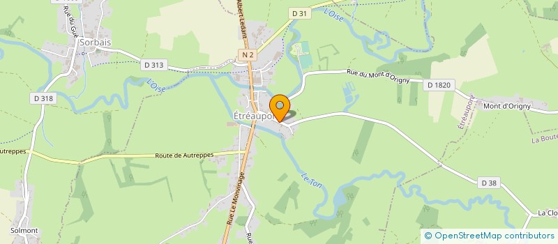 localisation de l'entreprise AMICALE DES RANDONNEURS DES SENTIERS DE THIERACHE à ETREAUPONT