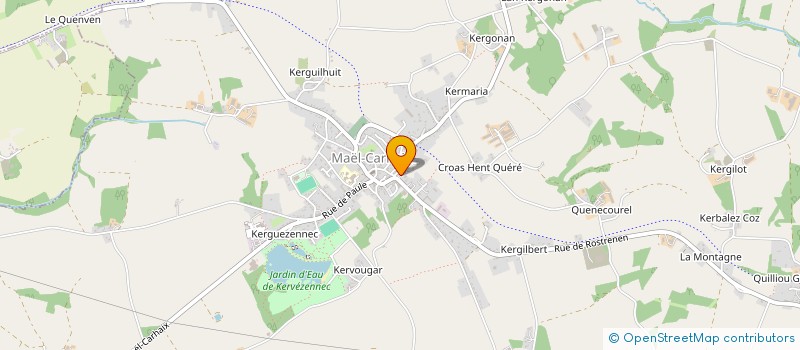 localisation de l'entreprise AMICALE DES SAPEURS POMPIERS  MAEL-CARHAIX