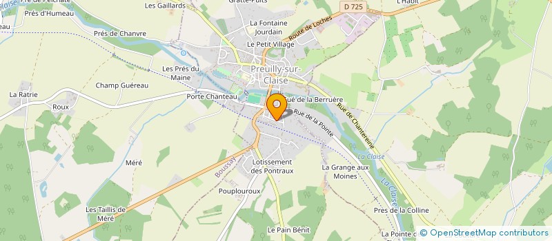 localisation de l'entreprise AMICALE DES SAPEURS POMPIERS  PREUILLY-SUR-CLAISE