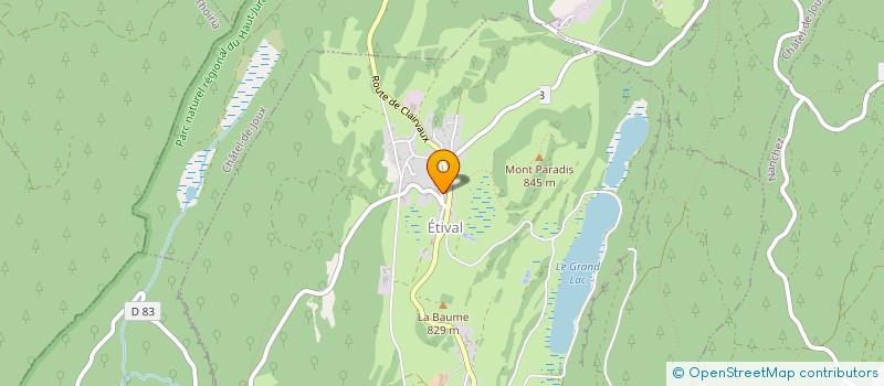 localisation de l'entreprise AMICALE DES SAPEURS POMPIERS CENTRE INCENDIE ETIVAL RONCHAUX  ETIVAL