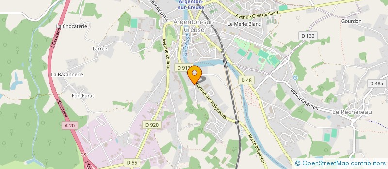 localisation de l'entreprise AMICALE DES SAPEURS-POMPIERS D'ARGENTON-SUR-CREUSE à ARGENTON-SUR-CREUSE