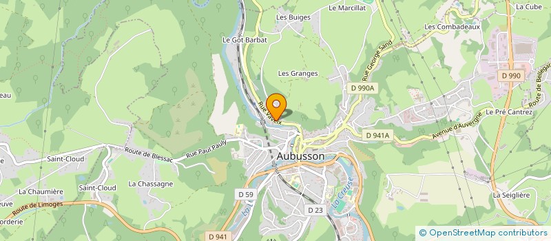 localisation de l'entreprise AMICALE DES SAPEURS POMPIERS D'AUBUSSON à AUBUSSON