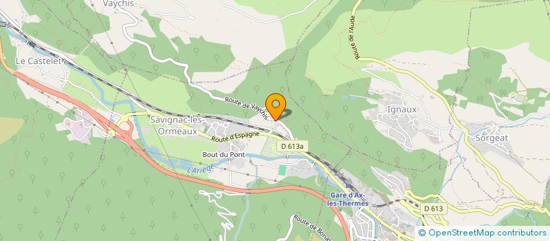 localisation de l'entreprise AMICALE DES SAPEURS POMPIERS D'AX-LES-THERMES à SAVIGNAC-LES-ORMEAUX